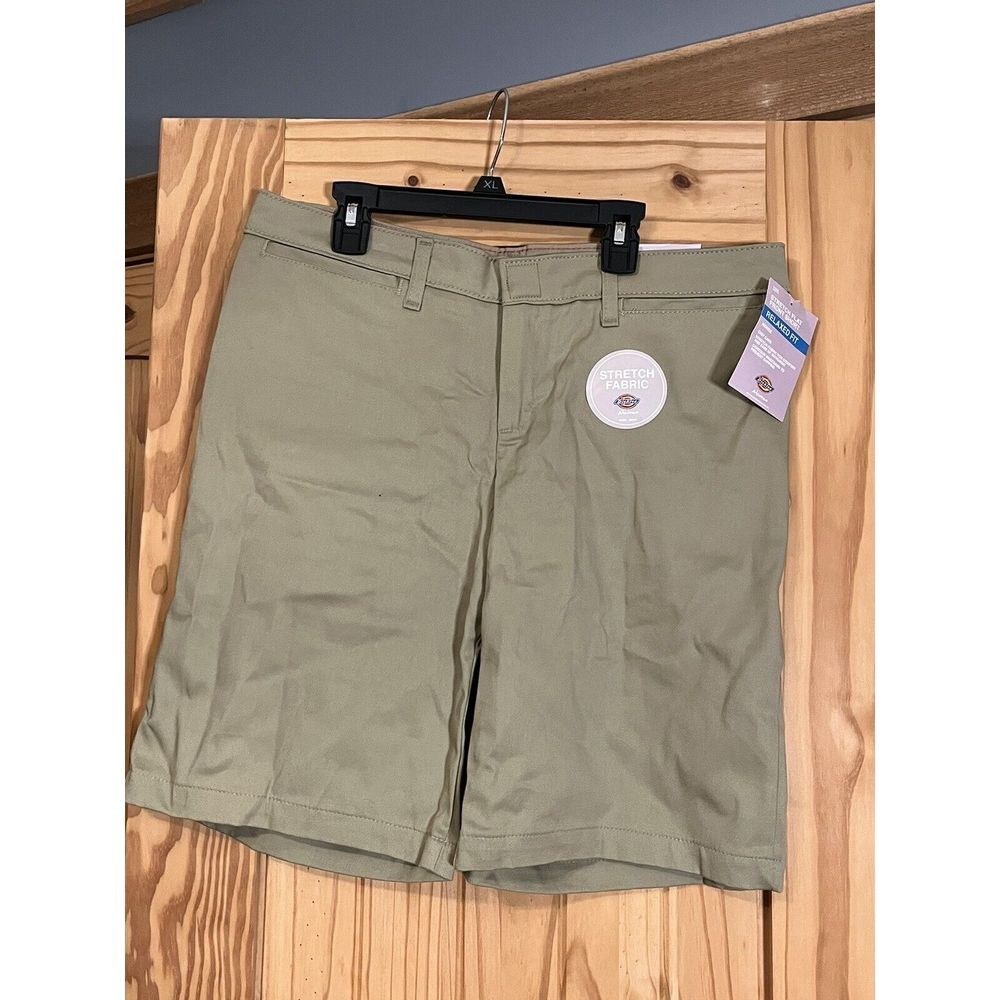 NWT‎ Dickies Cotton Twill Shorts Women's 10 Khaki Fit Casual Cotton